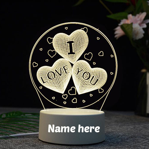 beautiful i love you wishes showpiece with name pic