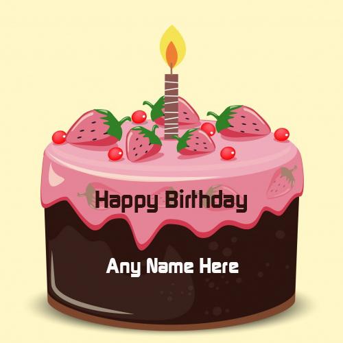 Amazing strawberry cake for Birthday Wishes With Name