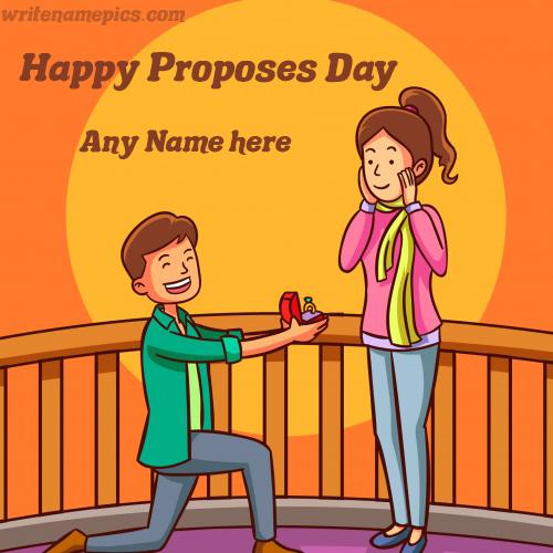 Beautiful Happy Propose Day Card With Name