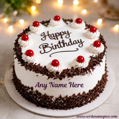 Chocolate Birthday Cake with Name Free Download and Editor