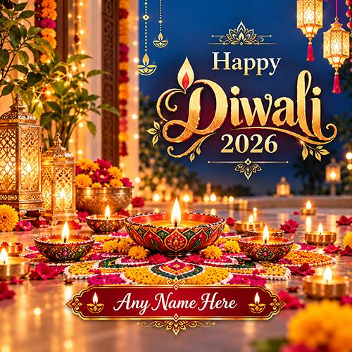 Create Happy Diwali 2026 Card with Name Free Online