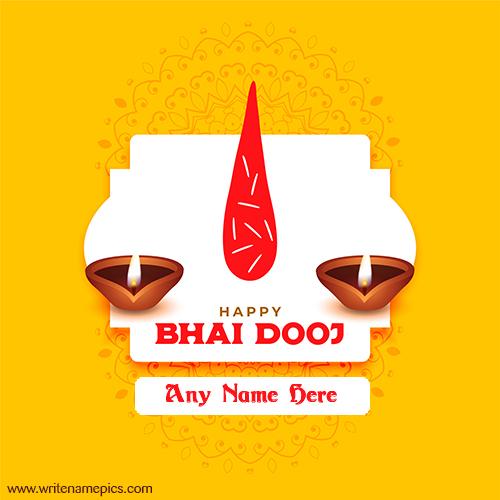 Create Name on Happy Bhai Dooj Cards Maker Online Edit