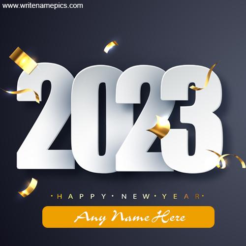 Creating a happy new year 2023 greeting card with name