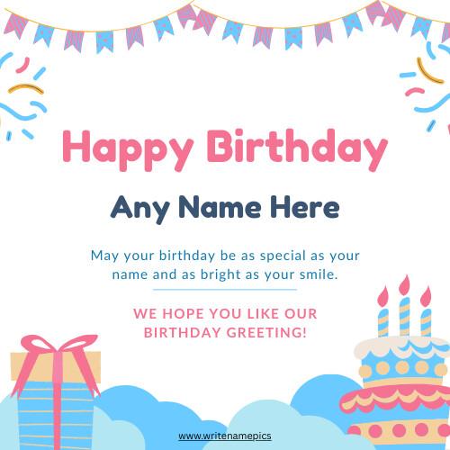 Custom Birthday Card with Name and Photo Online Birthday Card Maker