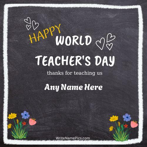 Customize Happy Teachers Day Card with Name Send Online Free