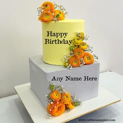 Customized Happy Birthday Wishing Cake with Personalized Name
