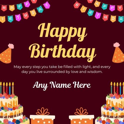 Free Birthday Card with Name Online Happy Birthday Card Maker