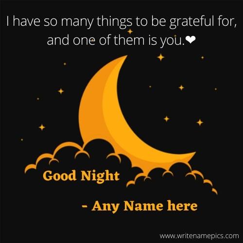 Free Edit Good Night Greeting Cards With Name Pic
