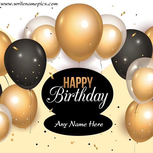 Greeting happy birthday card with name and photo edit