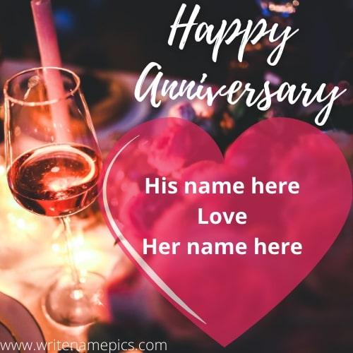 Happy Anniversary card with Name Edit Option Online