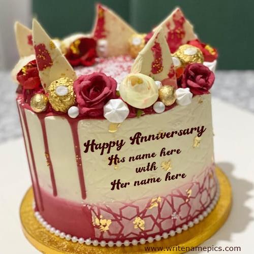 Happy Anniversary greeting image with Name