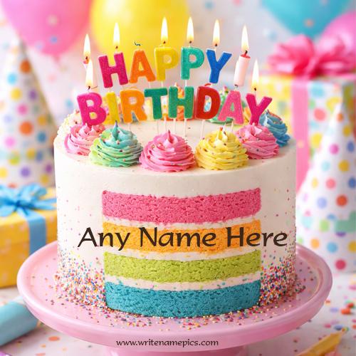 Happy Birthday Cake with Name Edit Free Download Online