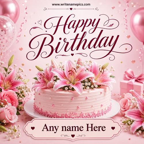 Happy Birthday Card With Name Free Online Birthday Wishes Maker