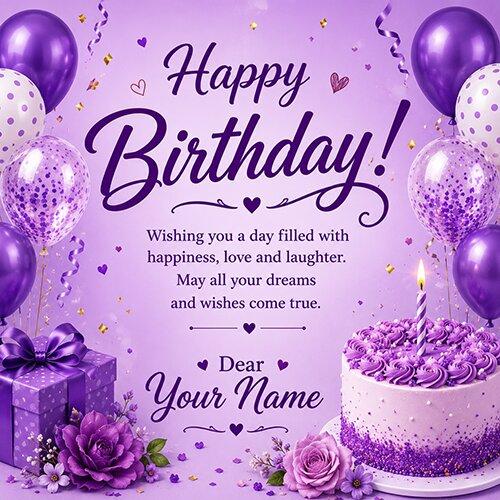 Happy Birthday Card with Name Free Personalized Wishes Online