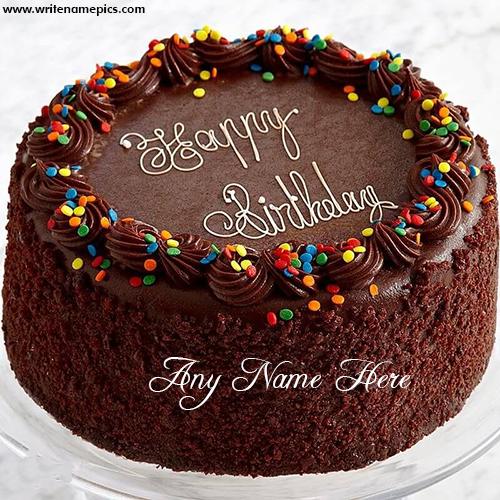 Happy Birthday Chocolate Cake wish with Name