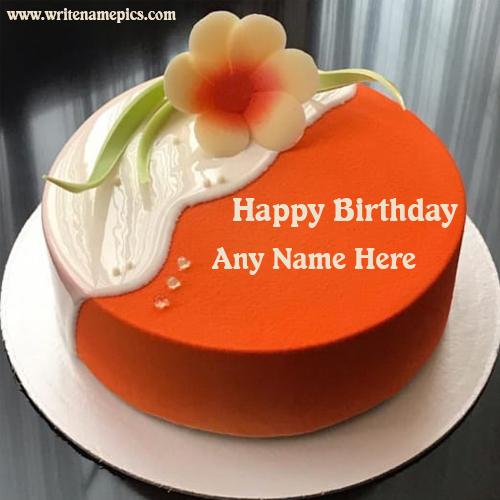 Happy Birthday Flower Cake With Name Edit Option