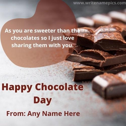 Happy Chocolate Day Greetings with Name Edit