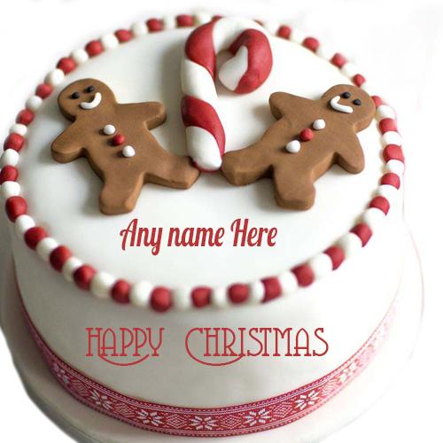 Happy Christmas red and white cake for kids