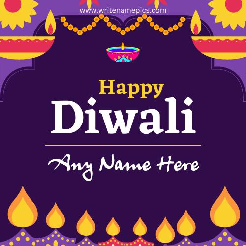 Happy Diwali 2022 Greeting card with name free edit and share