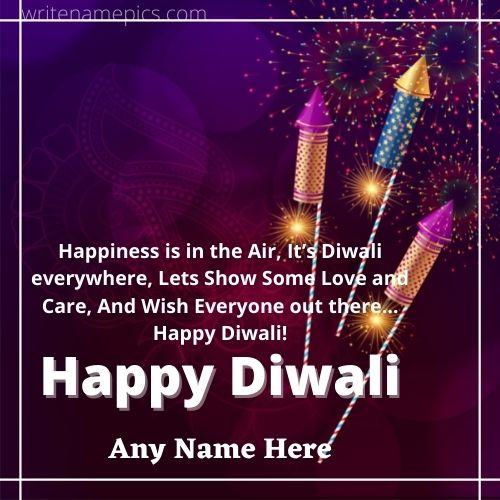 Happy Diwali greetings cards with name online free Editor