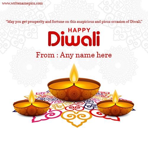 Happy Diwali wishes card 2021 with name edit