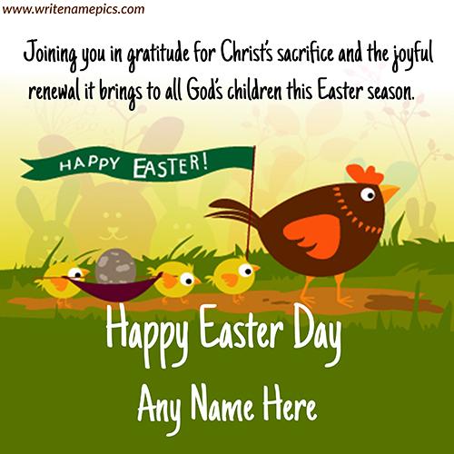 Happy Easter 2021 Greetings Card with Name