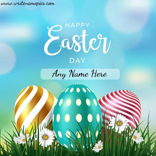 Happy Easter Day Card with Name Editing Image