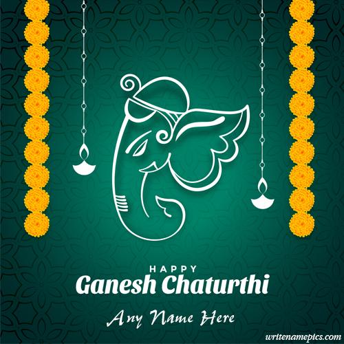 Happy Ganesh Chaturthi 2023 greeting card with name edit