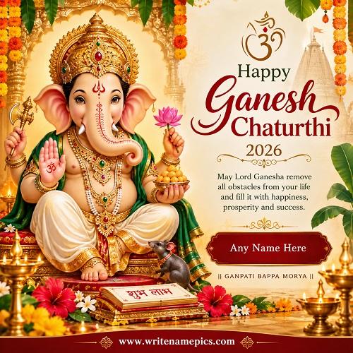 Happy Ganesh Chaturthi 2026 Wishes with Name