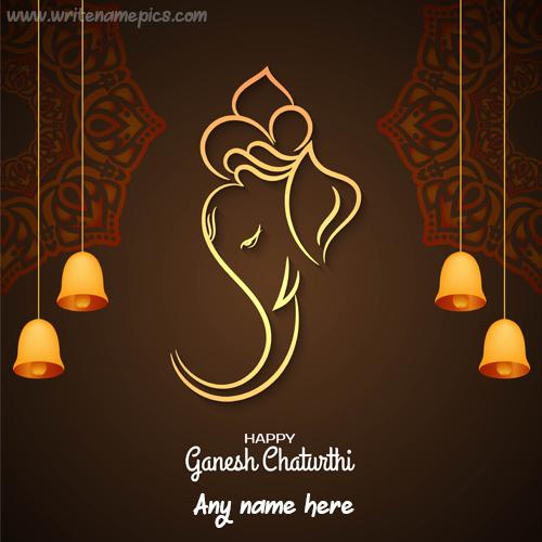 Happy Ganesh Chaturthi card with Name editor Free online
