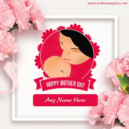 Happy Mothers Day card with Name Image
