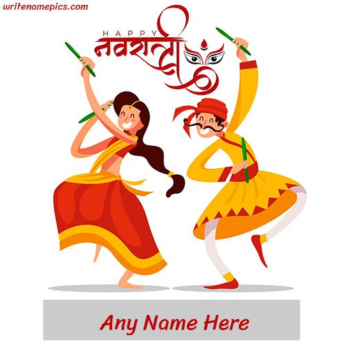 Happy Navratri 2022 Card with Name editor
