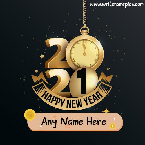 Happy New Year 2021 greetings wish card with name online free