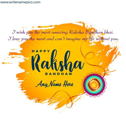 Happy Raksha Bandhan Greeting Card With Name Editor