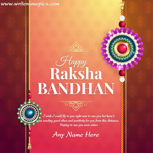 Happy Raksha Bandhan Greeting Card with Name Pic