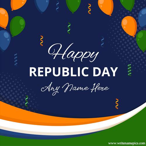 Happy Republic Day Card of 2022 with Name Edit