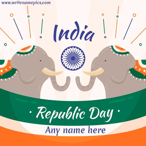 Happy Republic day wish card with name image