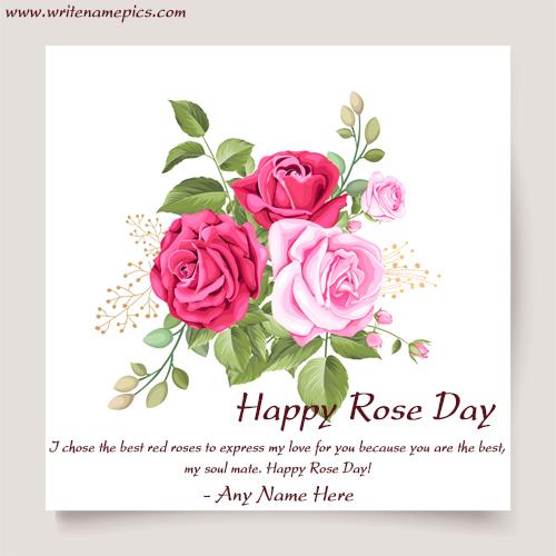 Happy Rose day greeting card with name edit