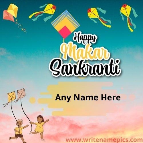 Happy Uttarayan Festival Wishes With Name Edit