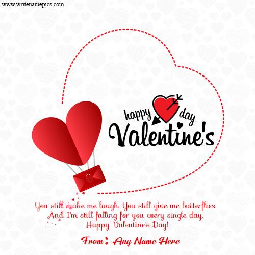 Happy Valentine Day 2022 wishes card with Name edit