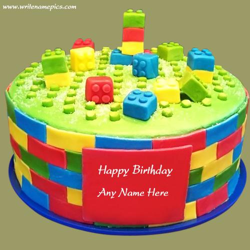 Happy birthday cake For childrens party with name pic