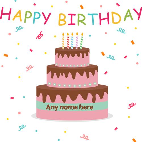 Happy birthday cake with name