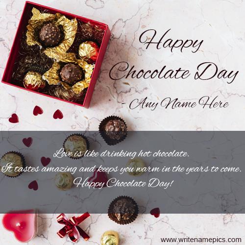 Happy chocolate day card with name editor