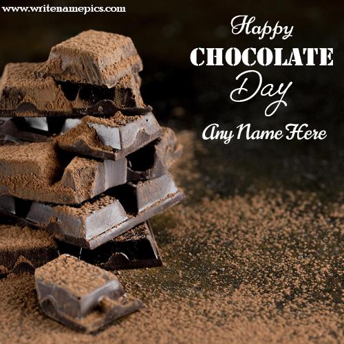 Happy chocolate day wishes greetings card with name