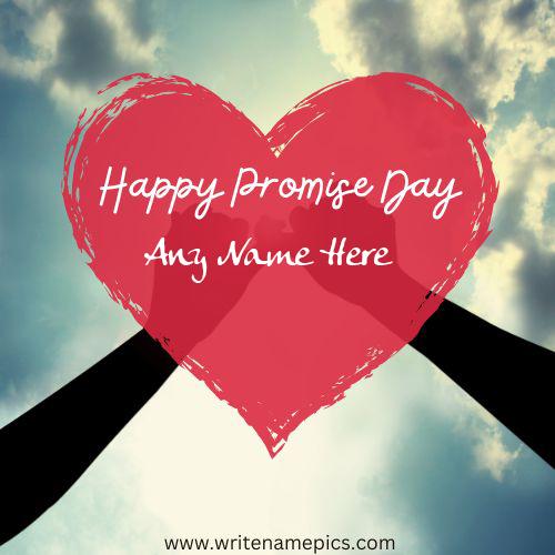 Happy promise day greeting card with name edit