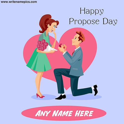Happy propose day 2023 greeting card with name edit