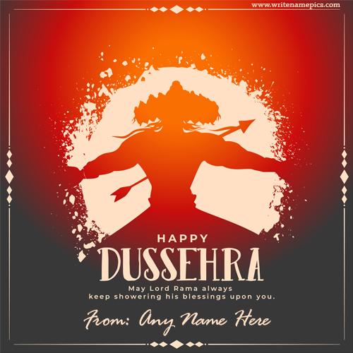 Heartfelt Dussehra Wishes 2023 Card with Customized Name