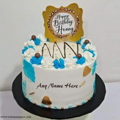 Honey Birthday Special Cake with Name Edit