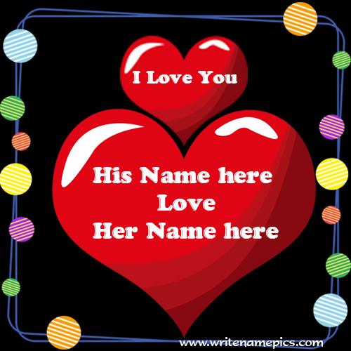 I Love You Card with Couple Name Edit