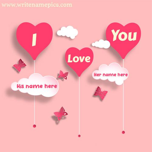 I Love You card with Couple Name